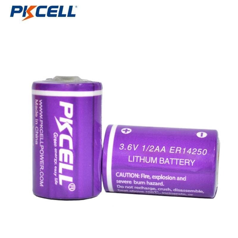 Batería PKCELL Li-SOCl2 3.6V 1/2AA (ER14250M) - Alta Descarga (Tipo Poder) para Alarmas y RF