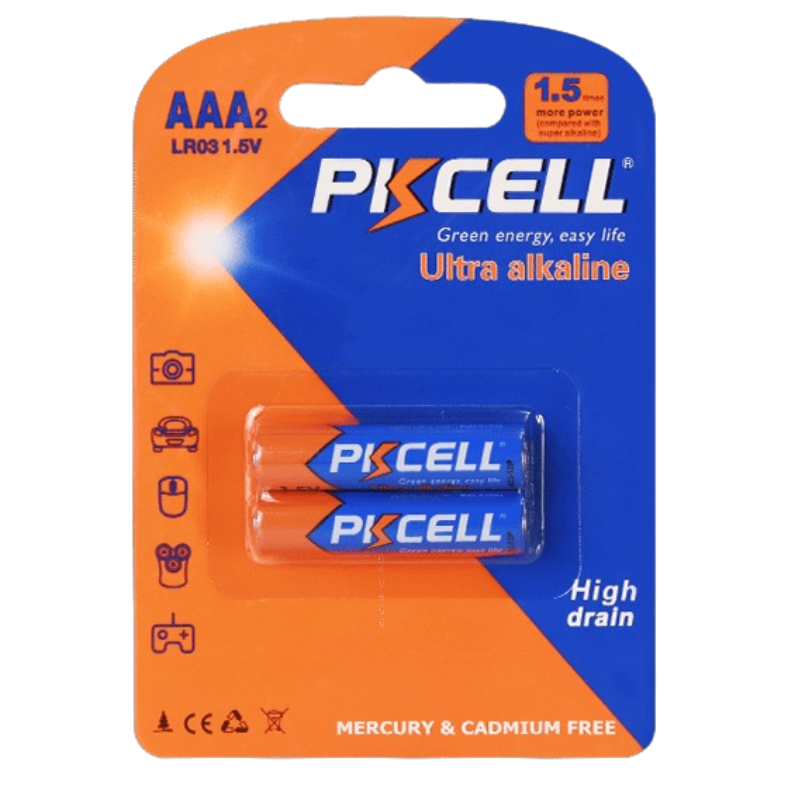 Pila Alcalina PKCELL AAA LR03 -1.5V    |LR03-2B| 