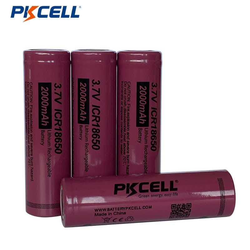 Celda Recargable PKCELL 3.7V Li-ion 18650 (2000mAh) - Estándar Clásico para Reconstrucción (Flat Top)